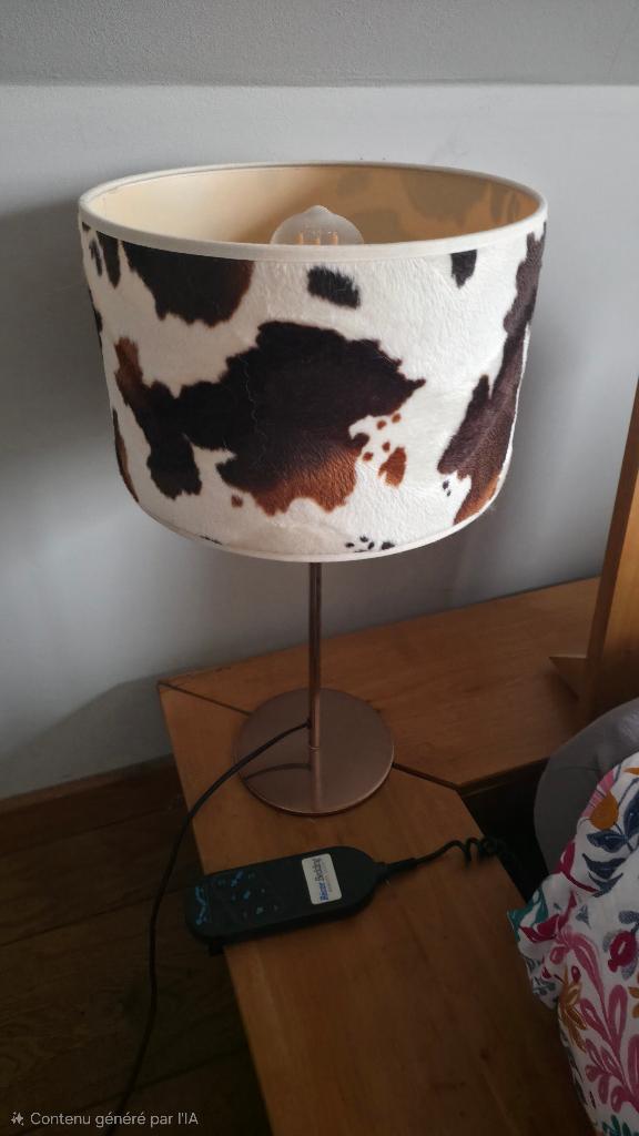 2 Lampes design en peau de vache, Maison & Meubles, Enlèvement, Comme neuf