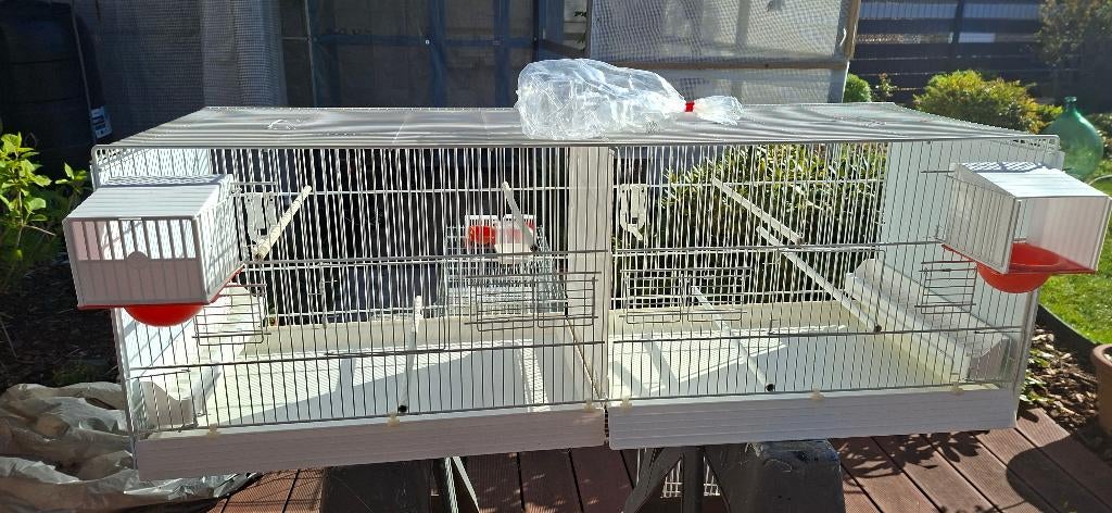 cage Domus-Molinari 120x40cm laquée en blanc, Dieren en Toebehoren, Vogels | Hokken en Kooien, Zo goed als nieuw, Broedkooi of Kweekkooi