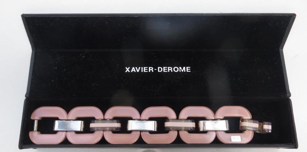 bracelet rose à 6 maillons Xavier Derome, Bijoux, Sacs & Beauté, Bracelets, Enlèvement ou Envoi, Utilisé, Rose, Synthétique ou Plastique