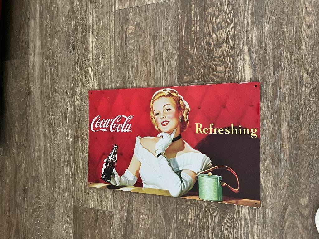 Plakkaat - reclamebord Coca Cola 30 x 50 cm, Verzamelen, Ophalen, Zo goed als nieuw, Reclamebord
