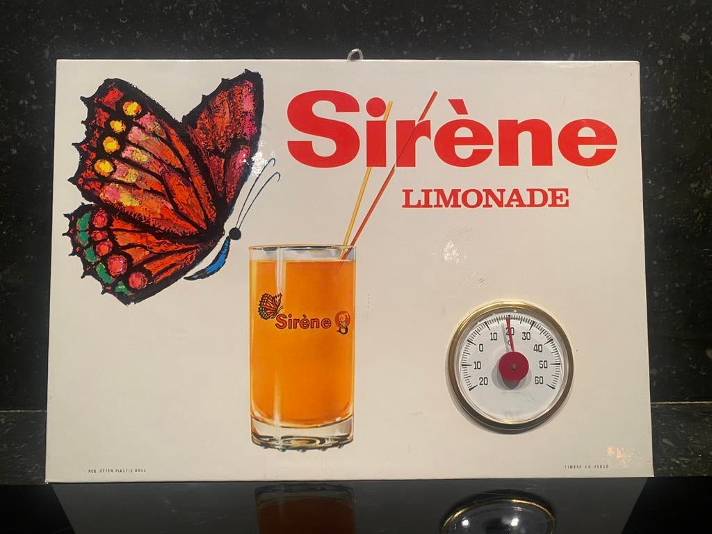 Stella Artois Sirène limonade reclamekarton thermo 1971, Verzamelen, Biermerken, Ophalen of Verzenden, Gebruikt, Reclamebord, Plaat of Schild
