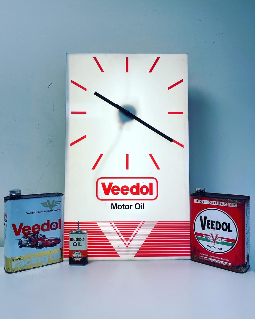 Boîte à lumière publicitaire ancienne huile Veedol, Collections, Enlèvement ou Envoi, Utilisé, Table lumineuse ou lampe (néon)