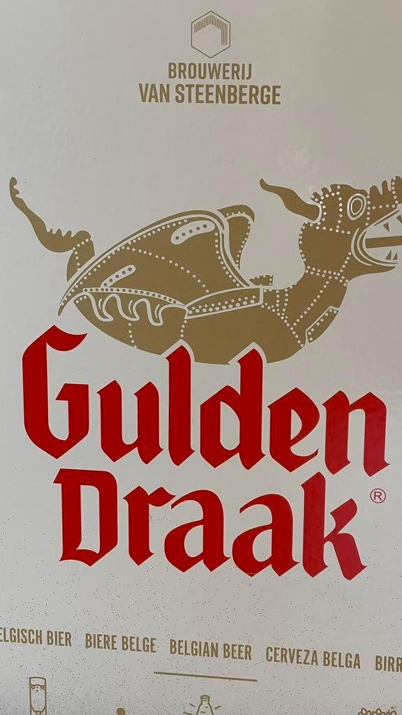 Assiette en émail doré en forme de dragon., Collections, Enlèvement ou Envoi, Comme neuf, Panneau publicitaire