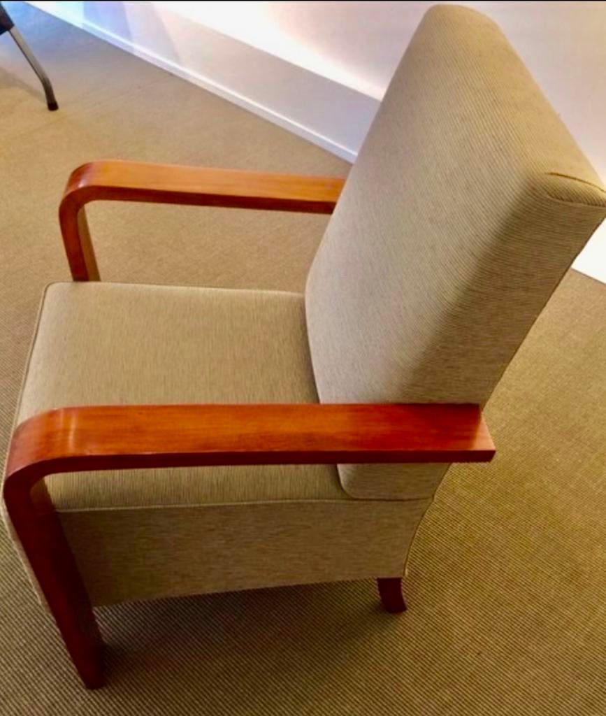 Fauteuil de bureau Art Déco Macassar, Maison & Meubles, Enlèvement ou Envoi, Utilisé, Bois