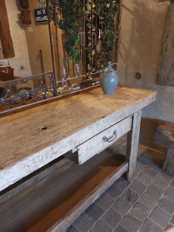 robuuste oude werkbank    oud houten keuken werkblad, Ophalen