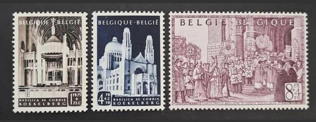 Belgique : COB 876/78 ** Van Roey et Koekelberg 1952., Timbres & Monnaies, Timbres | Europe | Belgique, Non oblitéré, Gomme originale