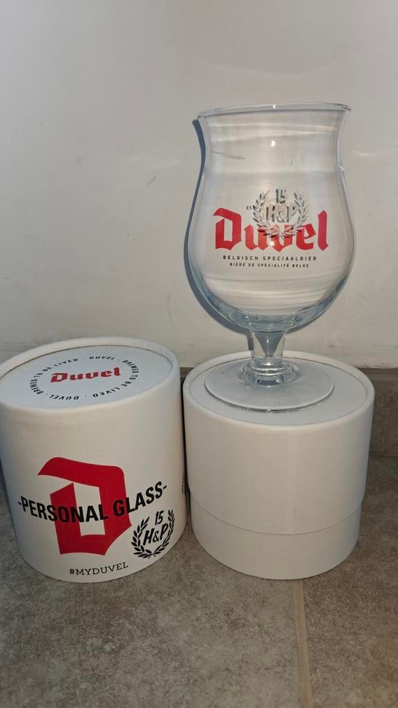 Duvel personal glass "15 jaar frituur Hans&Petra", Enlèvement, Neuf, Verre ou Verres, Duvel