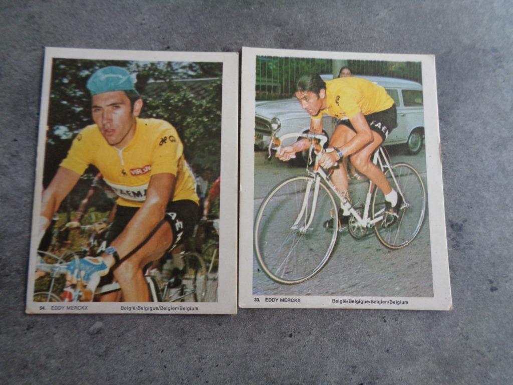 EDDY MERCKX cartes MONTY GUM DES ANNÉES 60, 2 PIÈCES RAR, Enlèvement ou Envoi, Comme neuf