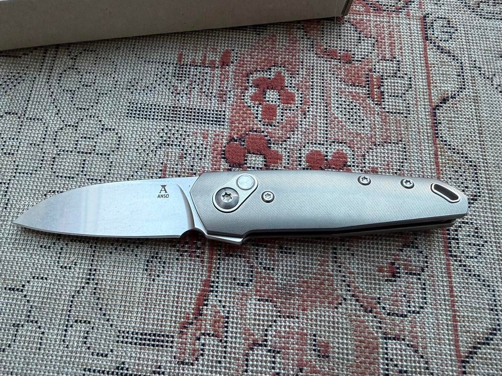 Nieuw Jens Anso Aros Titanium EDC Pocket Knife Zakmes Mes, Caravanes & Camping, Enlèvement ou Envoi, Neuf