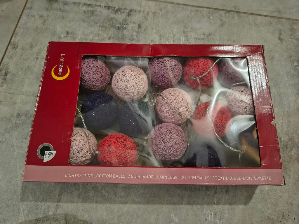 Lichtsnoer met katoenen ballen, Huis en Inrichting, Ophalen of Verzenden, Nieuw