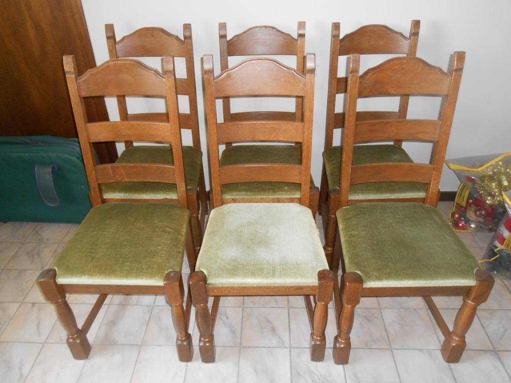Chaises en chêne 6 pièces, Maison & Meubles, Chaises, Enlèvement, Comme neuf, Bois, Cinq, Six Chaises ou plus