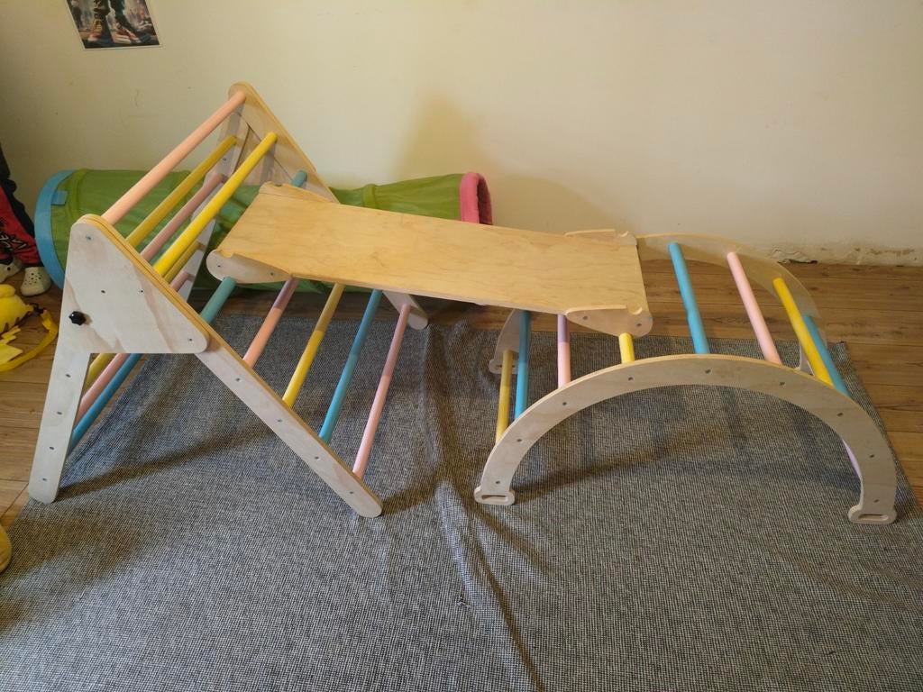 Pikler klimrek / Montessori klimdriehoek met boog en plank, Kinderen en Baby's, Ophalen