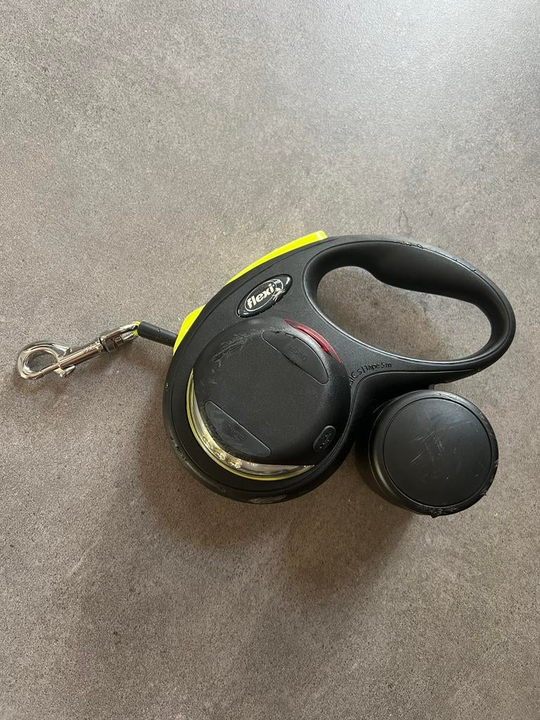 Set Flexi Small neon + lichtje en houder, Dieren en Toebehoren, Ophalen, Zo goed als nieuw, Hondenriem