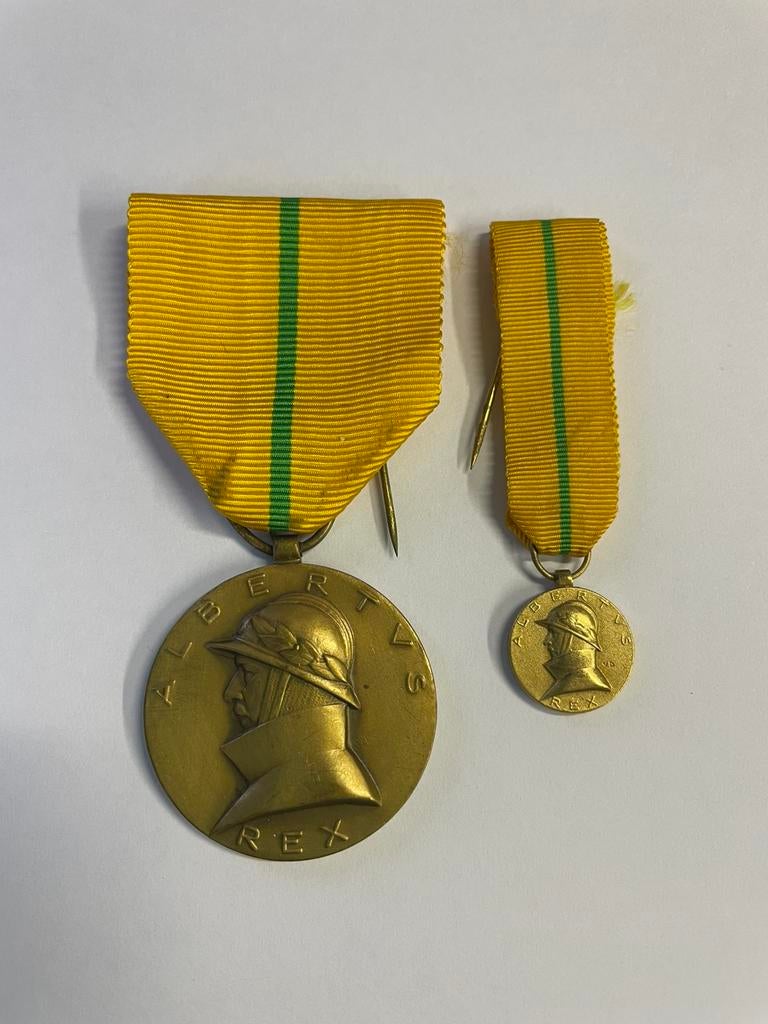 Lot 40 : Médaille Albert + miniature, Collections, Enlèvement ou Envoi
