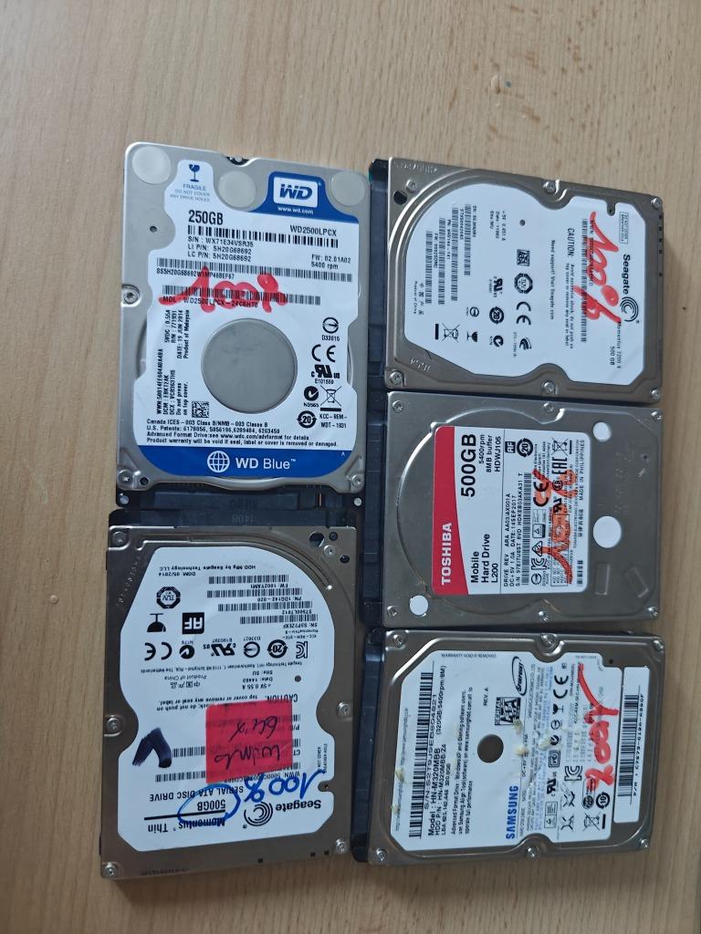 Lot de 5 hdd, Computers en Software, Harde schijven, Gebruikt, Diverses, Ophalen of Verzenden, Intern