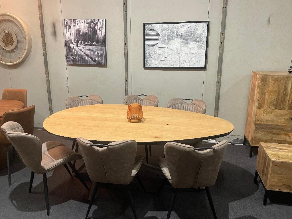 Table de salle à manger H&H, Neuf, 150 à 200 cm, Cinq personnes ou plus, Industrieel - Landelijk - Scandinavisch