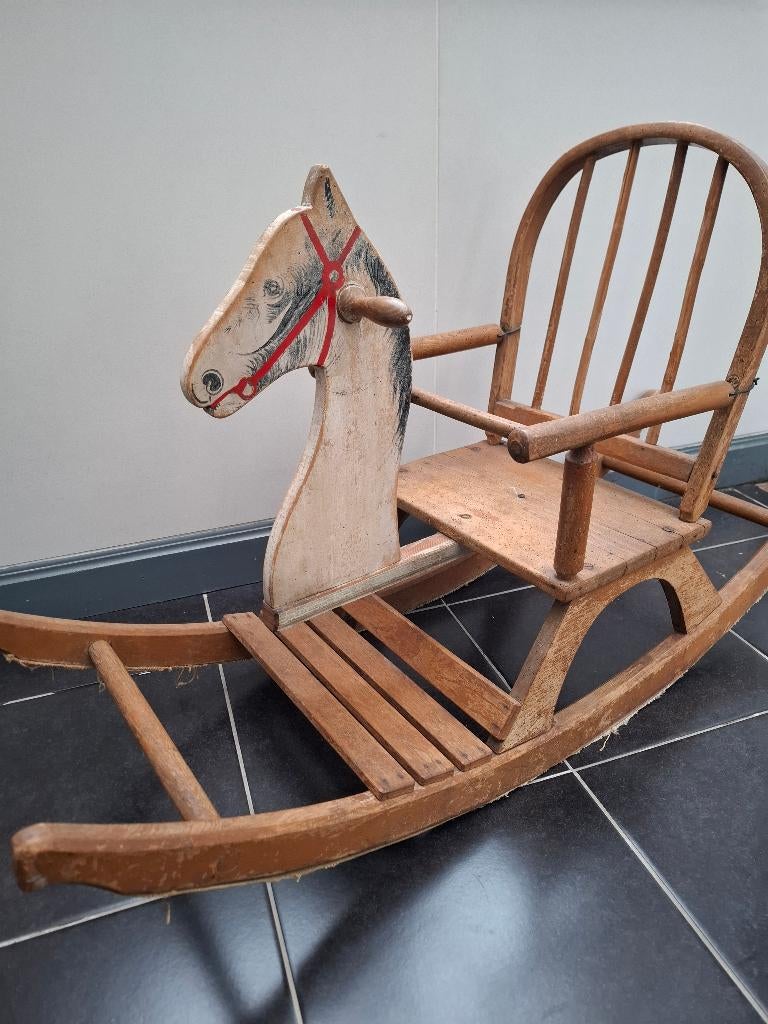 Vintage schommelpaard, schommelstoel, hobbelpaard, Antiek en Kunst, Antiek | Meubels | Stoelen en Sofa's, Ophalen