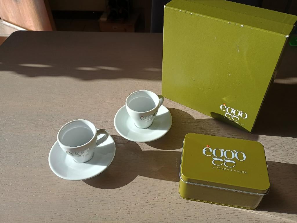Kopjes met onderbord en opbergboos Eggo Kitchen&Home, Maison & Meubles, Enlèvement ou Envoi