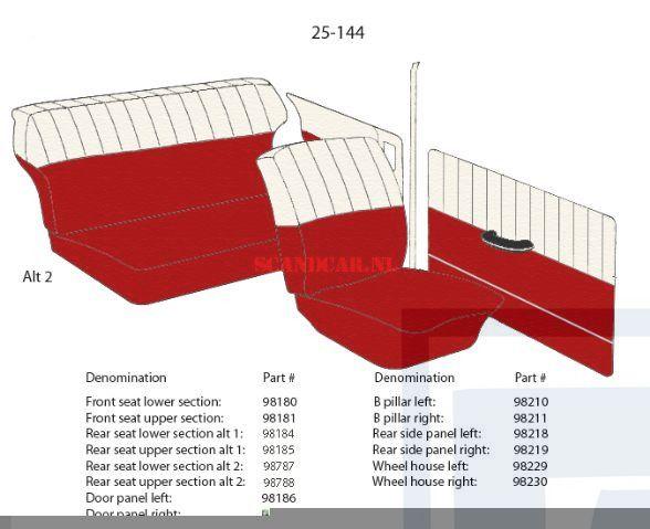 Volvo Bekleding PV544 B stijl links beige vinyl 25-144 Volvo, Enlèvement ou Envoi, Neuf