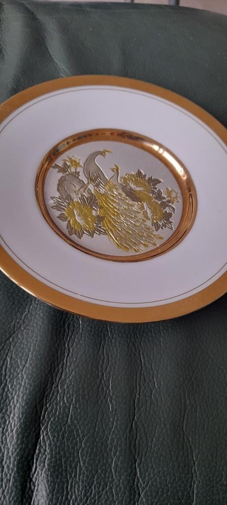 2 assiettes métal et or 24kt du Japon art of chokin, Antiek en Kunst, Ophalen of Verzenden