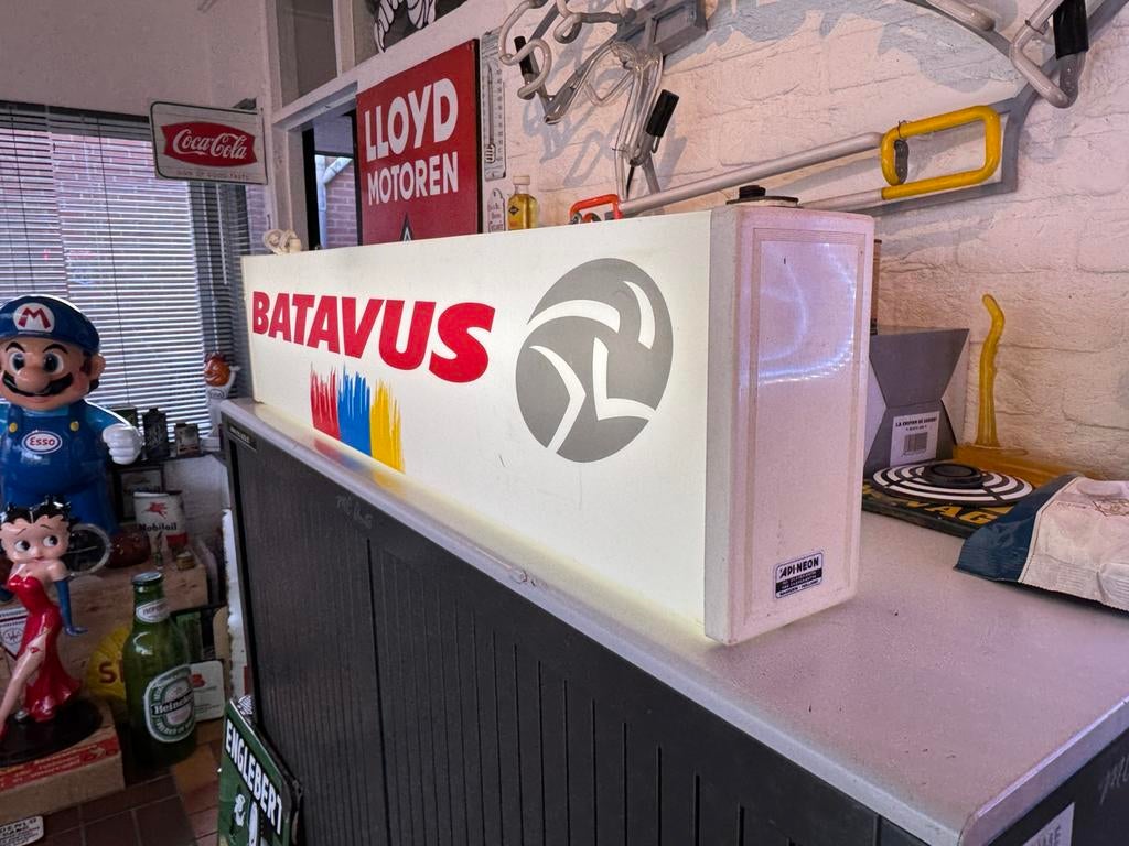 Ancienne boîte à lumière publicitaire BATAVUS, Enlèvement, Utilisé, Table lumineuse ou lampe (néon)