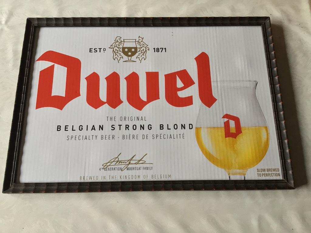 Panneau publicitaire en carton Duvel dans cadre, Enlèvement ou Envoi, Duvel