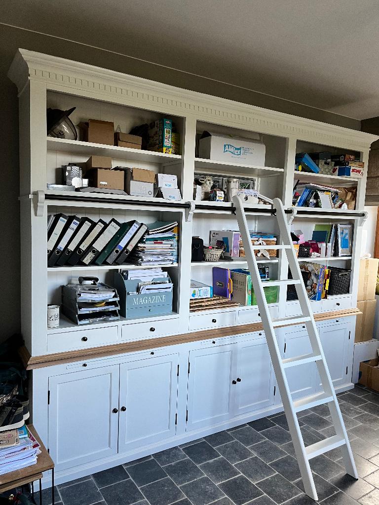 Landelijke Bibliotheekkast livingkast, Ophalen, Gebruikt, 200 cm of meer, Landelijk