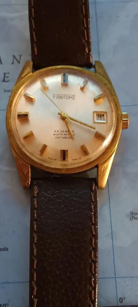 Montre fantôme automatique plaque or 10 micron, Enlèvement ou Envoi, Or