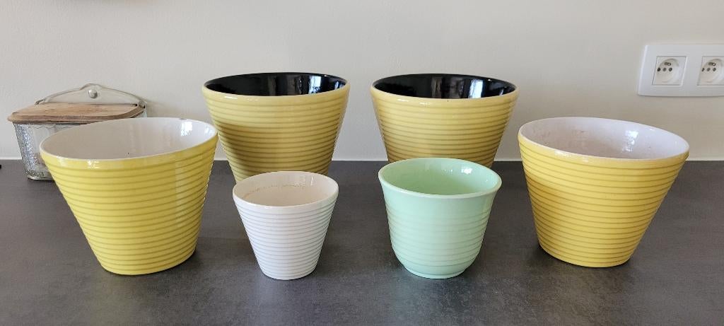 Pots de fleurs vintage, Jardin & Terrasse, Pots de fleurs, Utilisé, Intérieur, Enlèvement