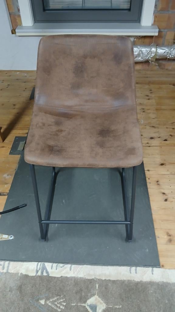 4 keukenstoelen, Huis en Inrichting, Ophalen, Bruin, Zo goed als nieuw, Stof