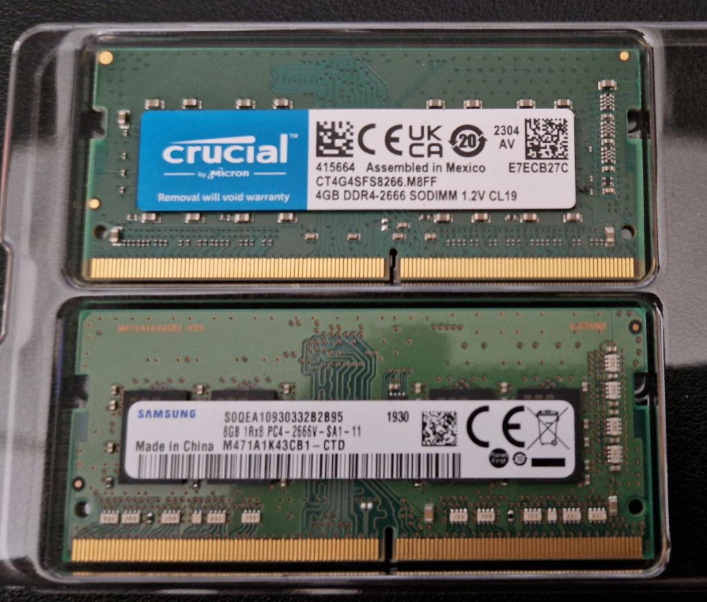 Diverse SODIMM DDR4 (Samsung 8GB Crucial 4GB SK hynix 4GB), Computers en Software, Verzenden, Zo goed als nieuw, DDR4, Laptop