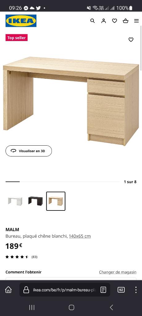 Bureau IKEA, Ophalen, Gebruikt, Bureau
