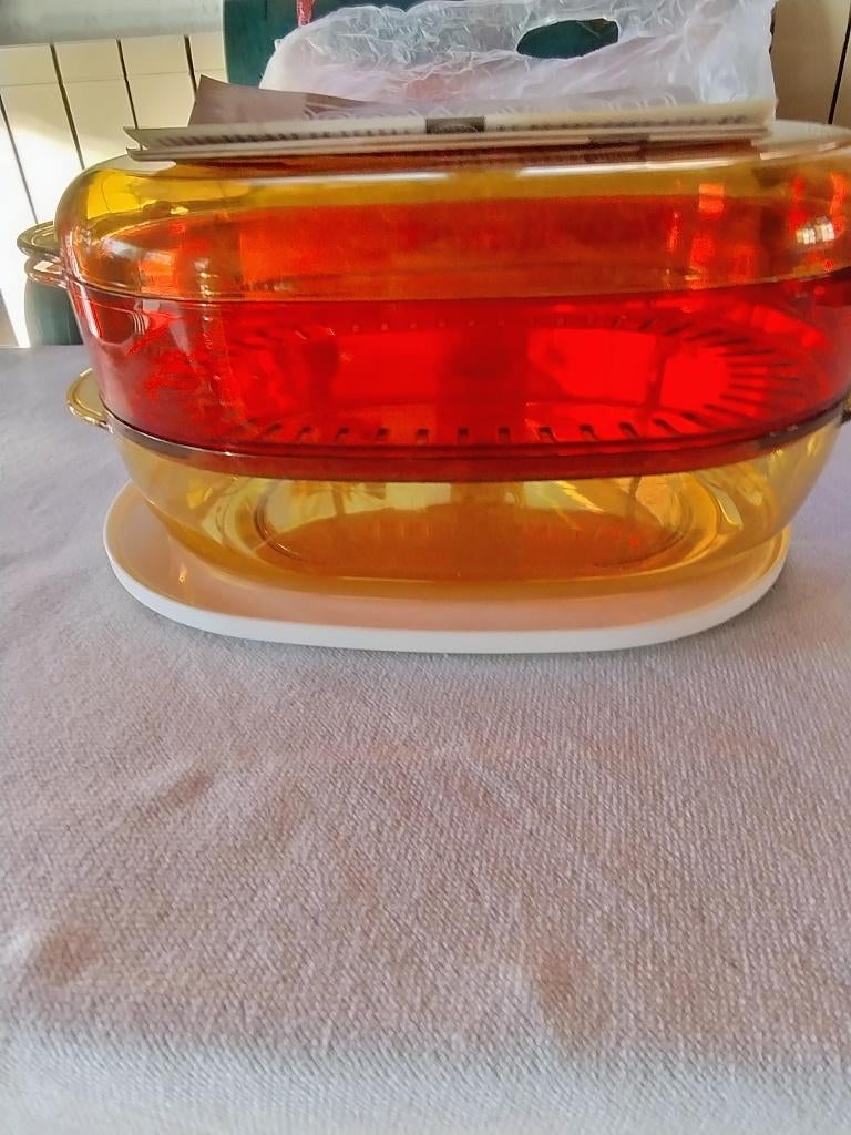 Tupperware 4-delige nieuwe ovale microplus  kom doorzichtig, Maison & Meubles, Cuisine| Tupperware, Neuf, Autres types, Jaune