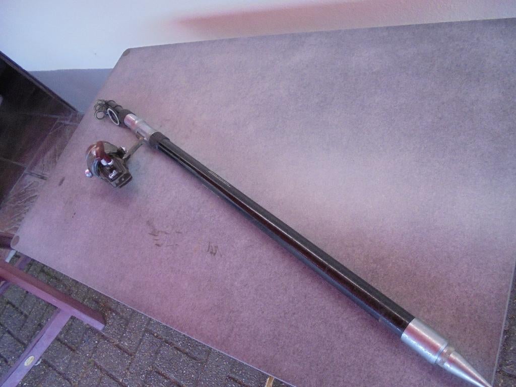 oude strand hengel met molen, Watersport en Boten, Hengelsport | Algemeen, Ophalen, Gebruikt, Overige typen