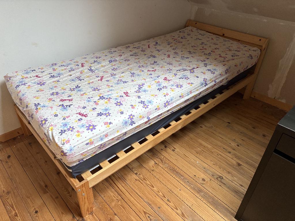 lit - sommier - matelas, 90 cm, Enlèvement, Sommier, 200 cm