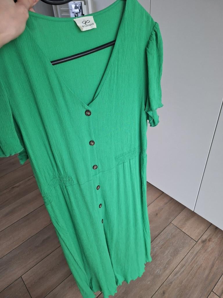 Lange groene jurk (Julie guirlande) 48, Kleding | Dames, Grote Maten, Ophalen of Verzenden, Jurk