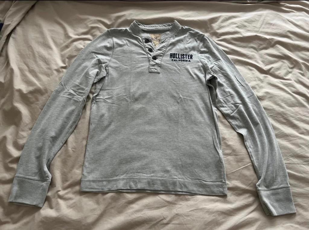 Hollister poloshirt met Mao-kraag - Maat M, Ophalen of Verzenden, Zo goed als nieuw, Blauw