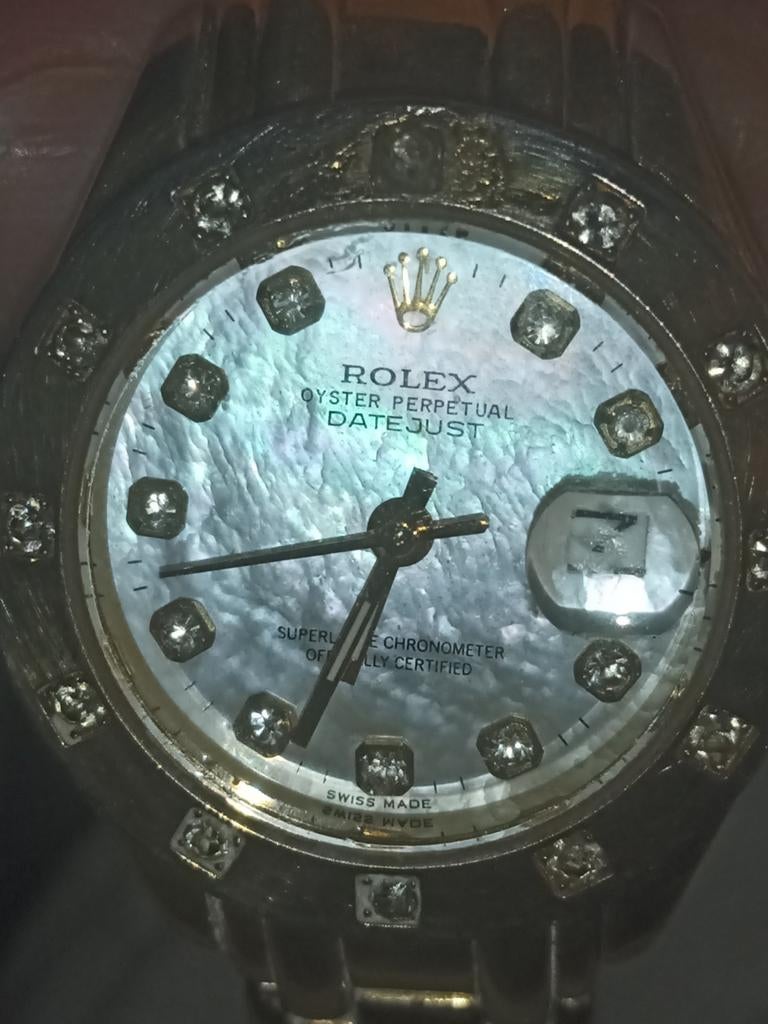 Rolex Lady Tetra horloge met diamanten en goud, Verzenden
