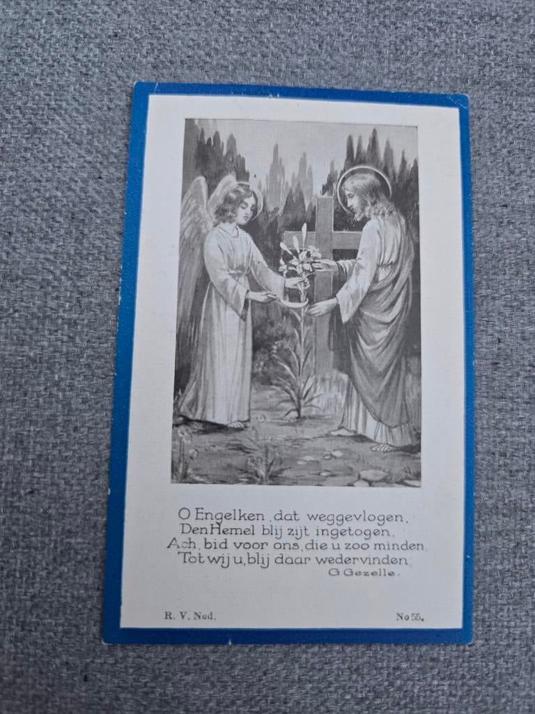 Carte de décès d'enfant 1927, Diest, Enlèvement ou Envoi