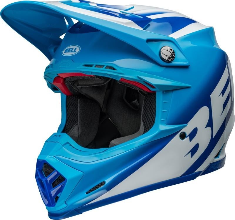Casque BELL Moto-9S Flex - Rail Gloss Blue/White, Motoren, Ophalen of Verzenden, L
