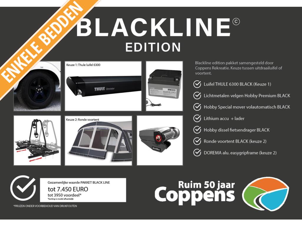 Hobby De Luxe 460 LU 2026 BLACKLINE ACTIE!, Caravans en Kamperen, Caravans, Rondzit, Hobby, Schokbreker, 4 tot 5 meter