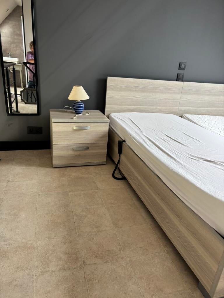 Dubbel bed, Huis en Inrichting, Slaapkamer | Complete slaapkamers, Ophalen, Zo goed als nieuw