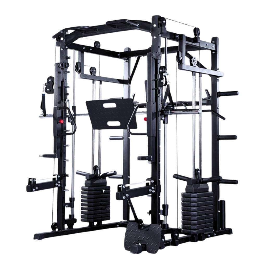 Premium Power Rack met Smith Machine, Leg Press, 160KG Stack, Ophalen of Verzenden, Nieuw, Benen, Halterschijven