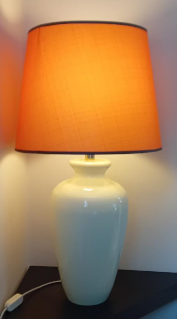 GRAND PIED DE LAMPE 38/46CM (SANS ABAT-JOUR), 25 à 50 cm, Comme neuf, Enlèvement, Crème