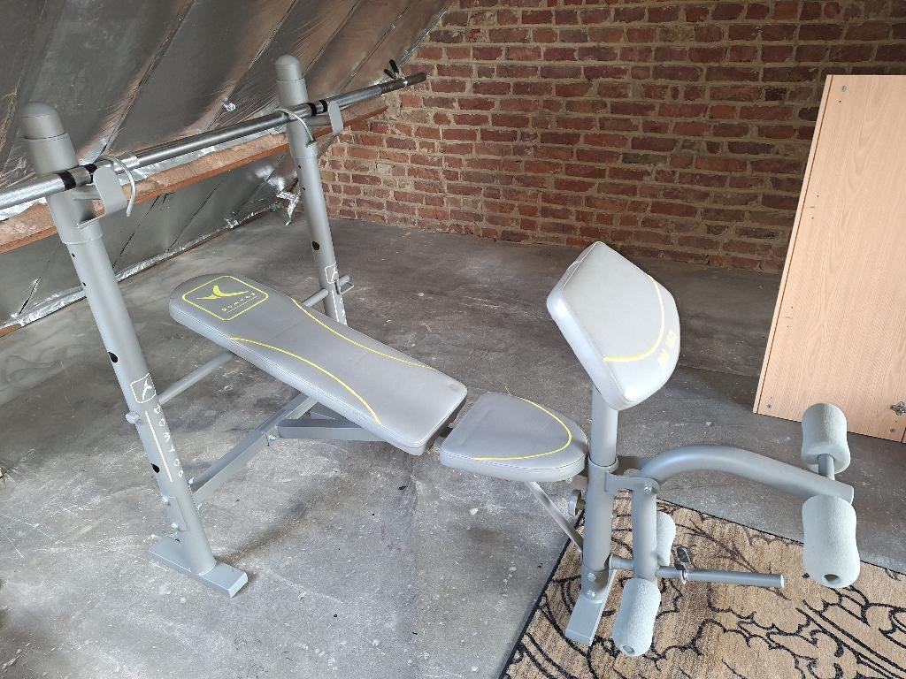 Halterstang, Halterhouder en Halterbank, Ophalen, Gebruikt, Rug, Fitnessbank