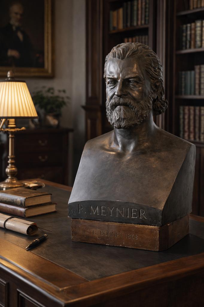 Buste en bronze grandeur nature — signé, Enlèvement