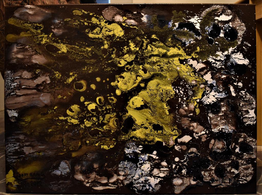 Abstract schilderij van Peacock Aelle, door Joky Kamo, Antiek en Kunst, Kunst | Schilderijen | Modern, Ophalen