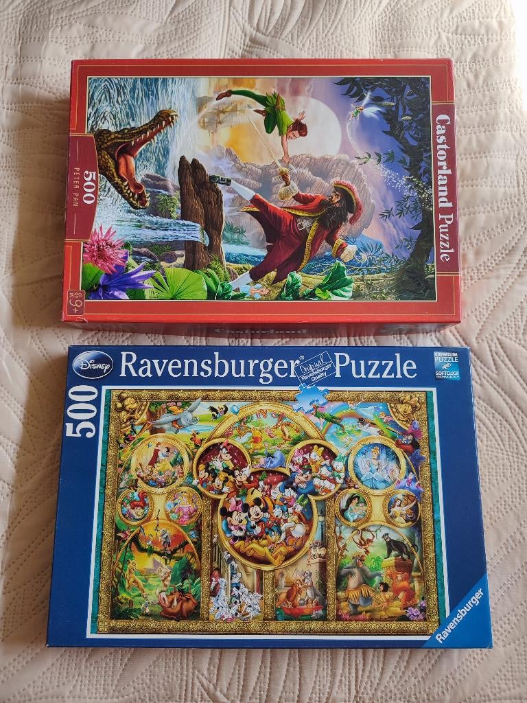 Disney puzzles 500 stukjes: €9/stuk of €15 voor de 2 samen, Ophalen of Verzenden, 500 t/m 1500 stukjes, Zo goed als nieuw, Legpuzzel
