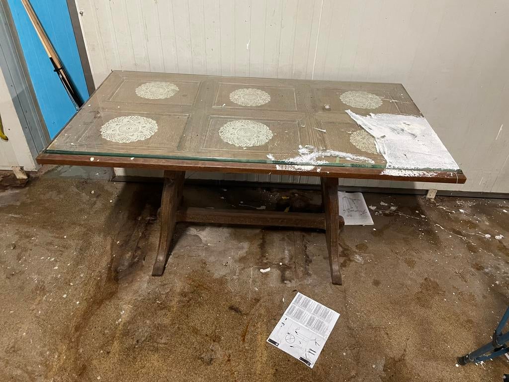 Gratis tafel met glazen blad – zelf ophalen, Enlèvement, Utilisé, Verre