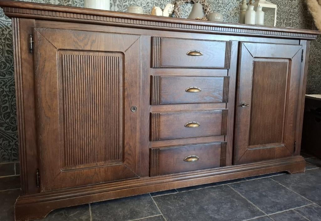 Massief eiken meubels, Huis en Inrichting, Ophalen, Gebruikt, Landelijk, 6 tot 8 stoelen